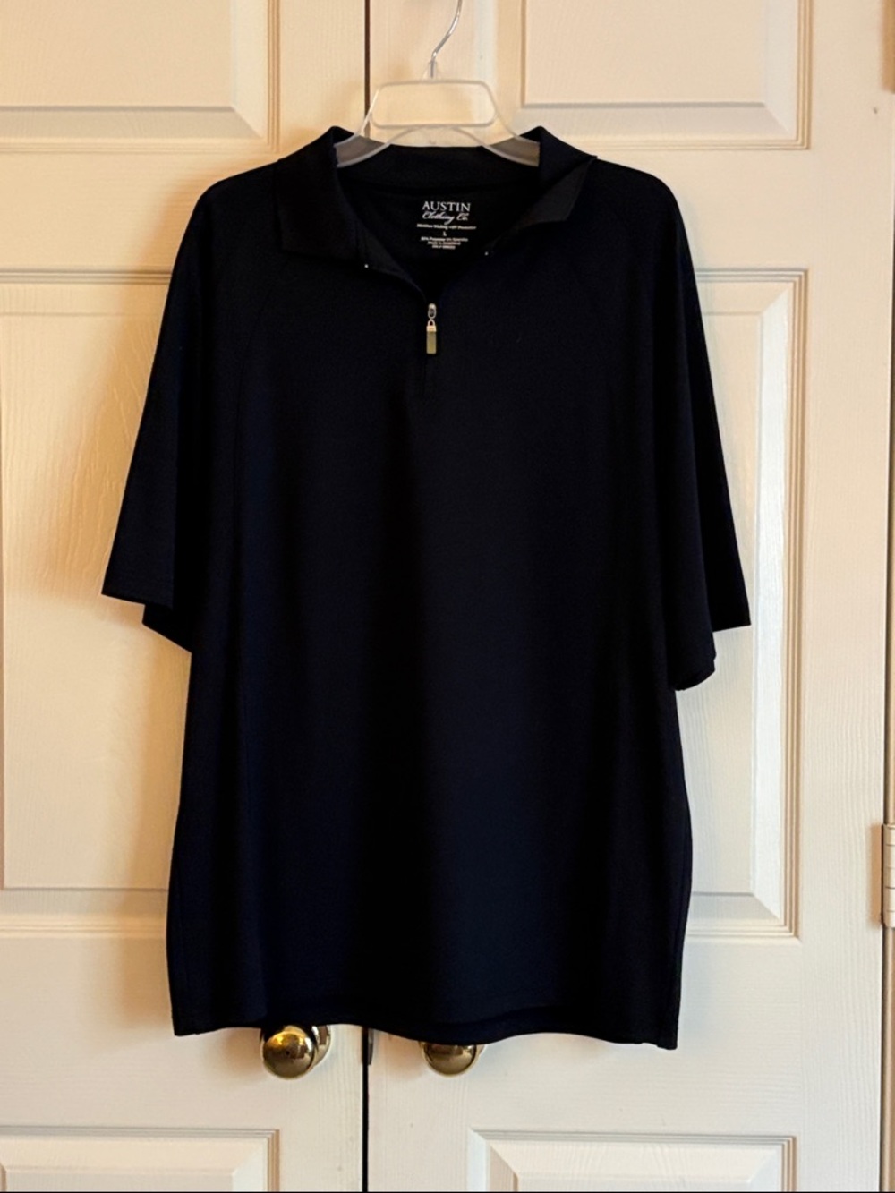 Austin Clothing Co. Men’s Black Short-Sleeve Half-Zip Polo - large